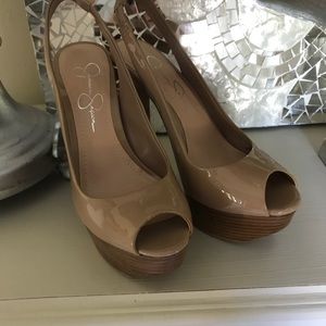 Jessica Simpson tan sling back heel